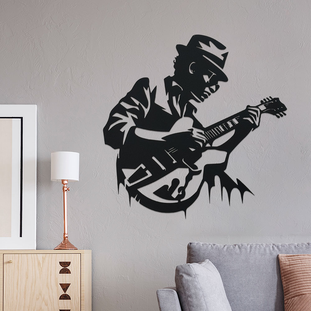 Home Decor Enthusiast - Металлическое настенное украшение с изображением гитариста,