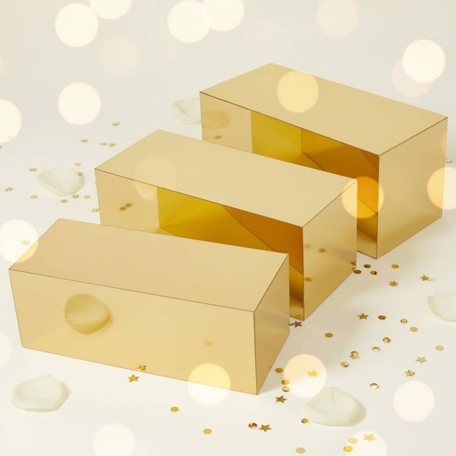 Home Decor Gold - Набор из 3 золотых акриловых подставок-подиумов