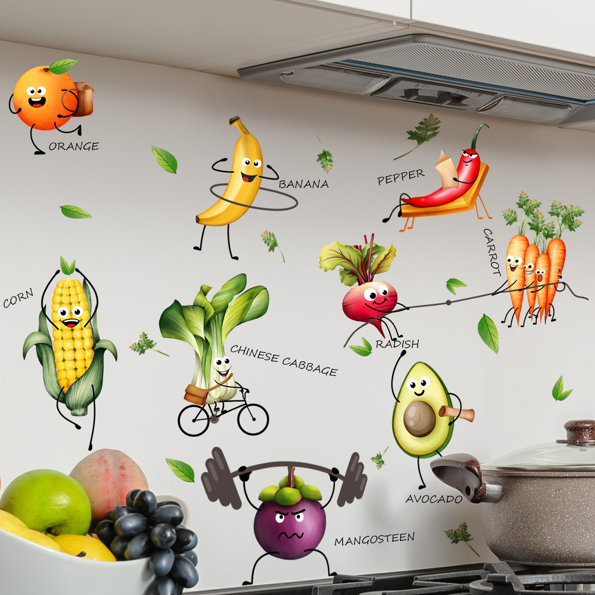 Home Decor Emoji - Мультфильм Emoji Fruit Наклейка на стену