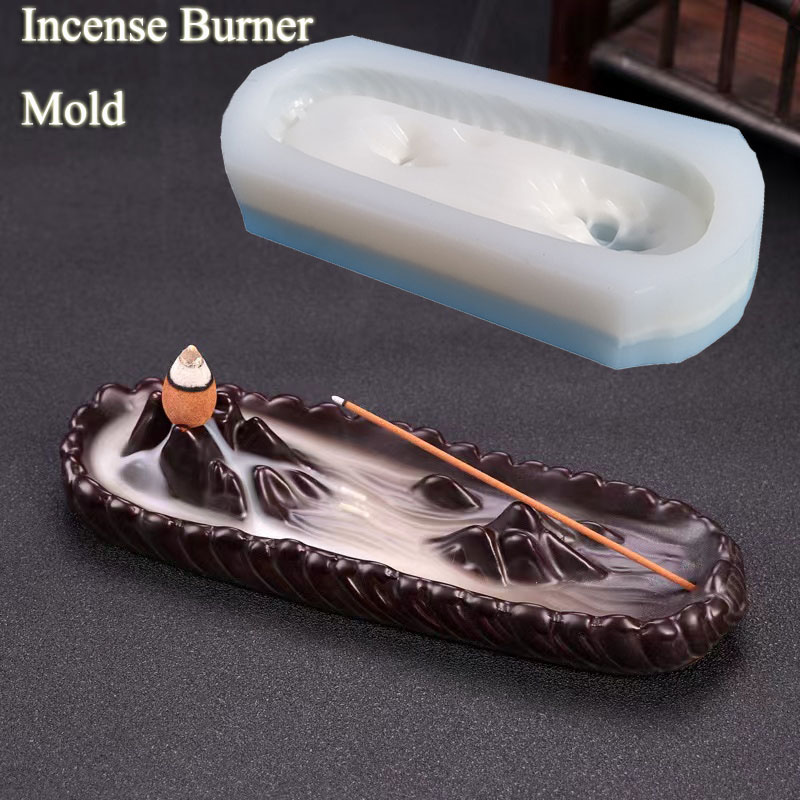 Incense Stick Holder - Большая бетонная подставка для благовоний, силиконовые