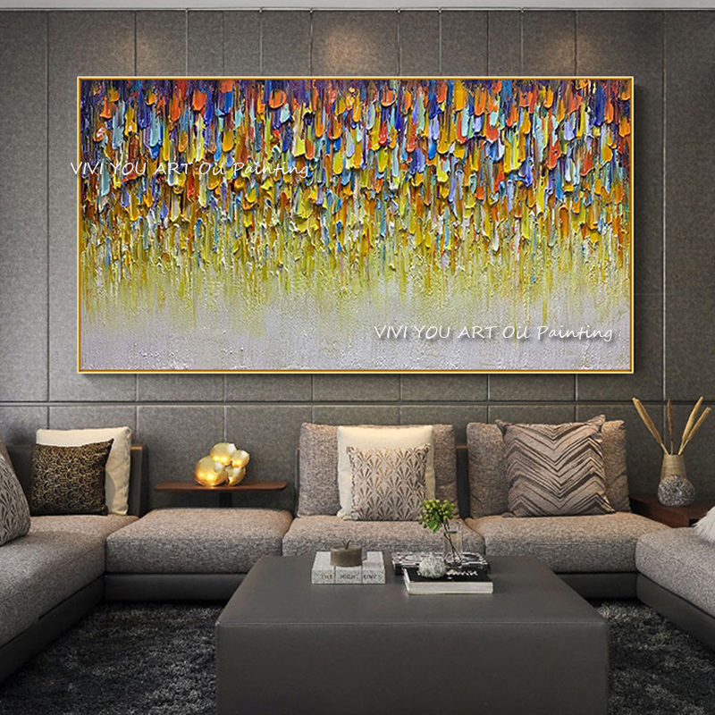 Home Decor Color Palettes - Абстрактная цветная толстая картина маслом ручной