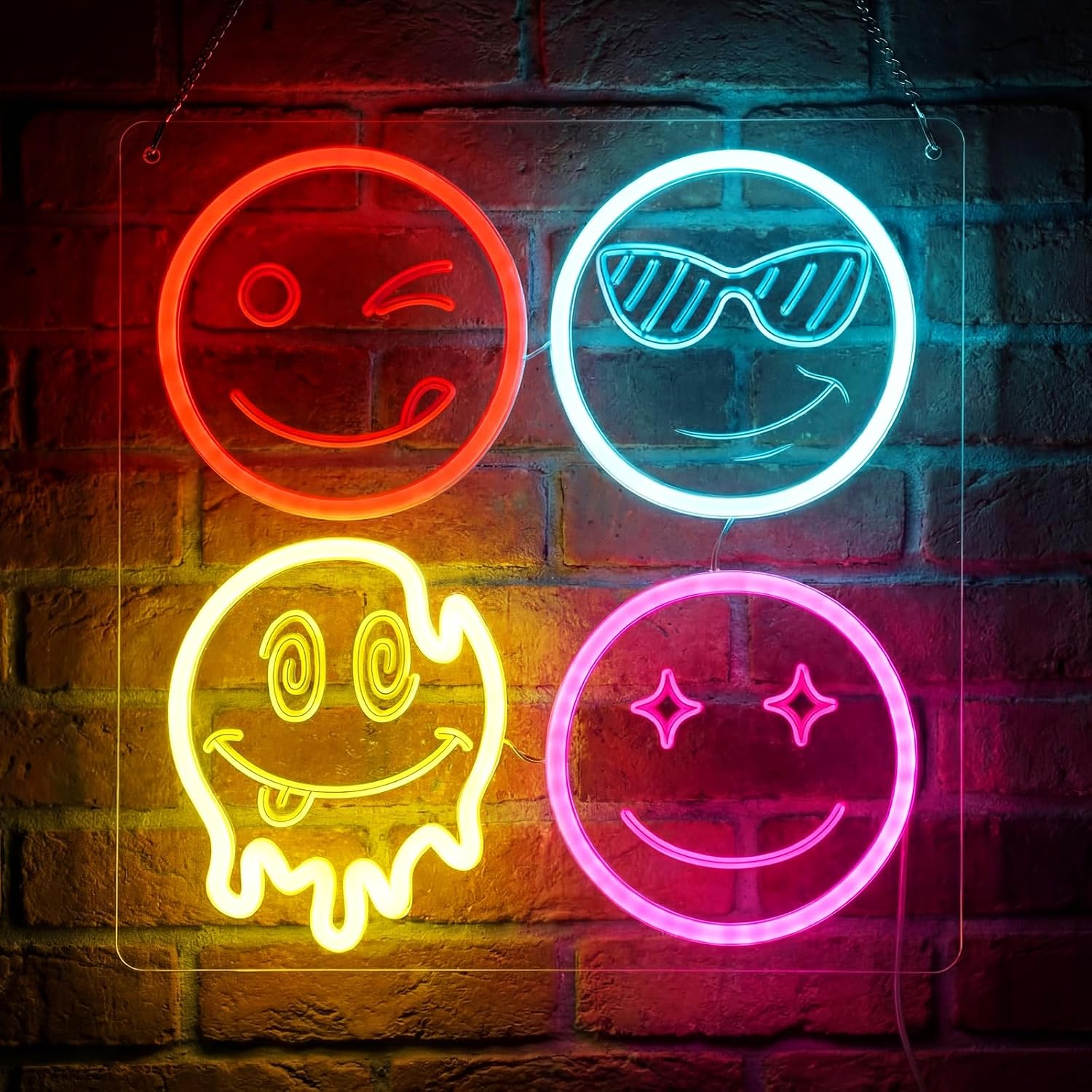 Home Decor Emoji - Милый светодиодный неоновый знак с улыбающимся