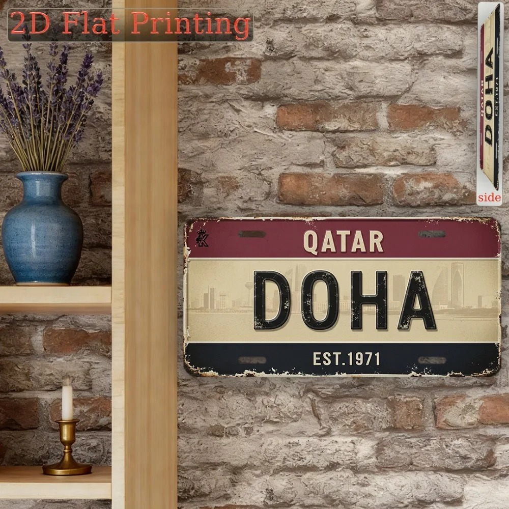 Home Decor Qatar - [2D плоский] 1 шт. Индивидуальная алюминиевая