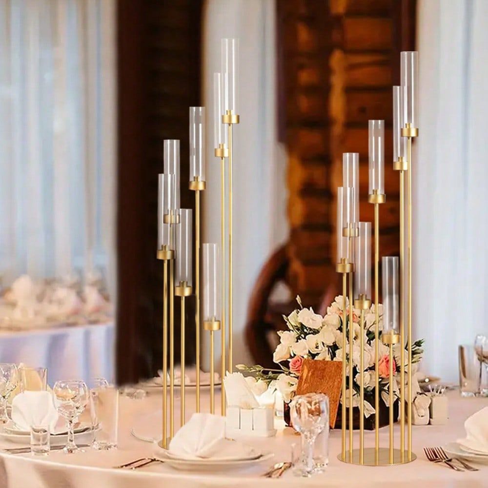 Home Decor Gold - 48-дюймовые золотые напольные подсвечники для свадьбы,