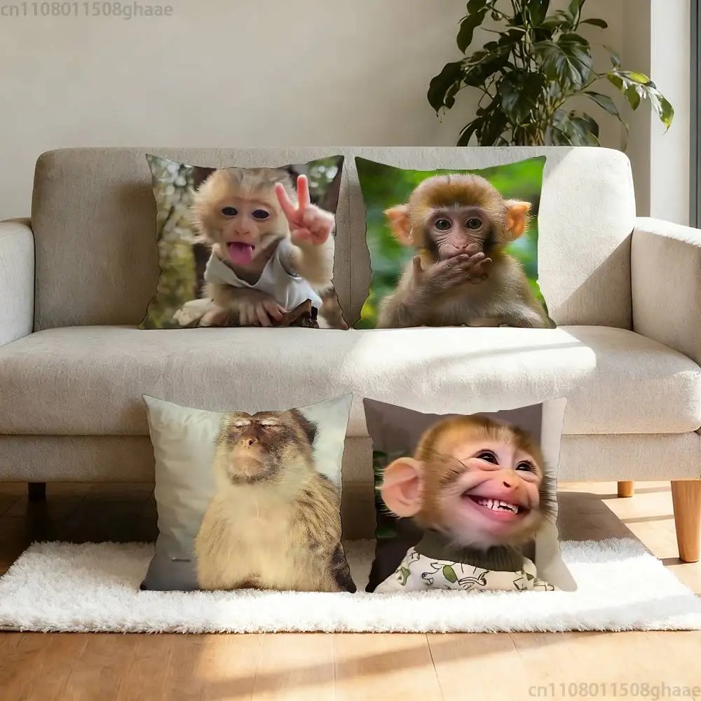 Home Decor Emoji - Забавная наволочка с мемом-обезьянкой, милая наволочка