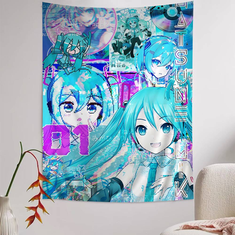 Home Decor Hippie - Аниме H-hatsunes крутой M-miku мультфильм гобелен