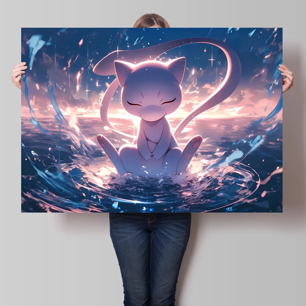 Home Decor Free Images - Холст HD принты Pokemon Mew плакат