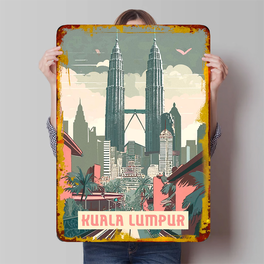Home Decor Kuala Lumpur - Куала-Лумпур горизонт металлический настенный художественный декор