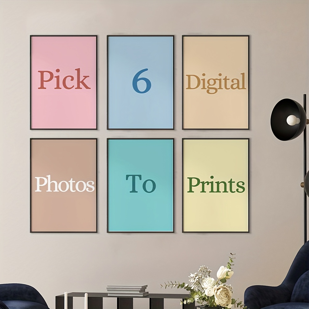 Home Decor Foto - Набор из 6 персонализированных холщовых постеров