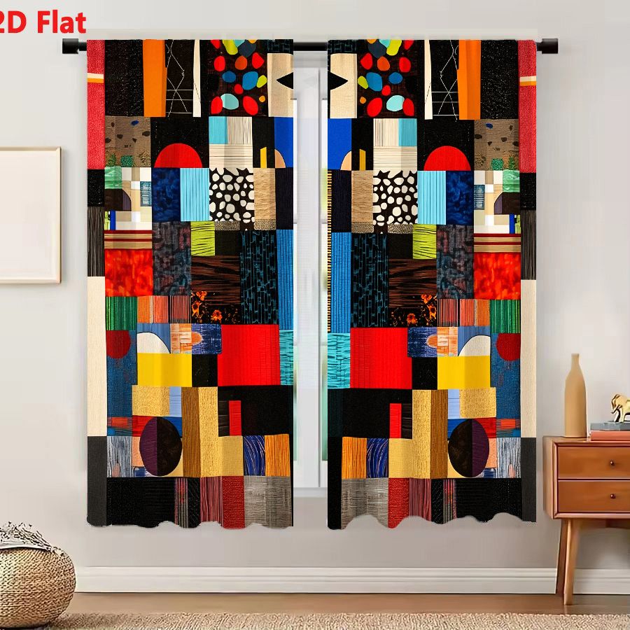 Home Decor Color Palettes - 2 шт. плоских 2D-штор с ярким
