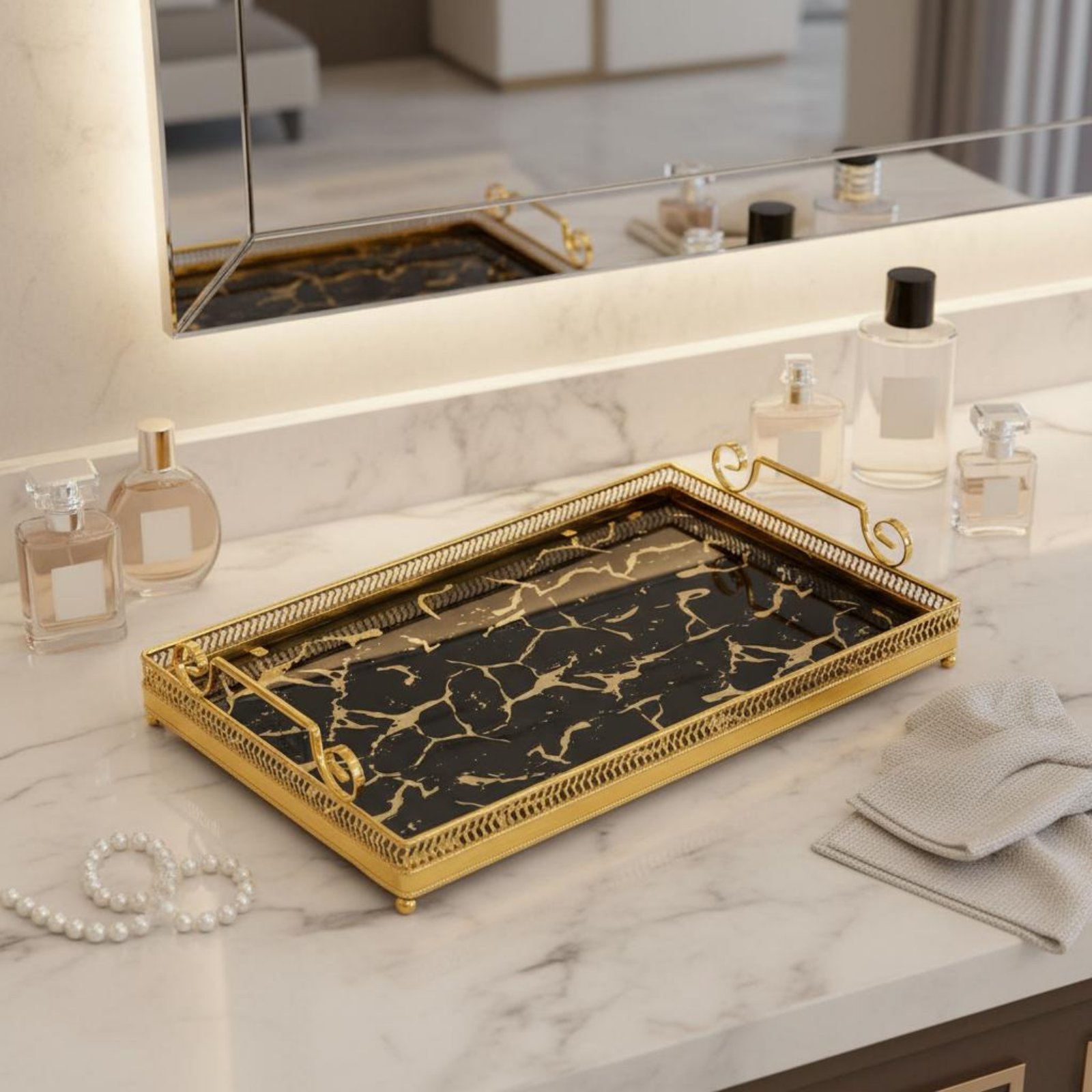 Vanity Home Decor - Декоративный зеркальный поднос в скандинавском стиле,