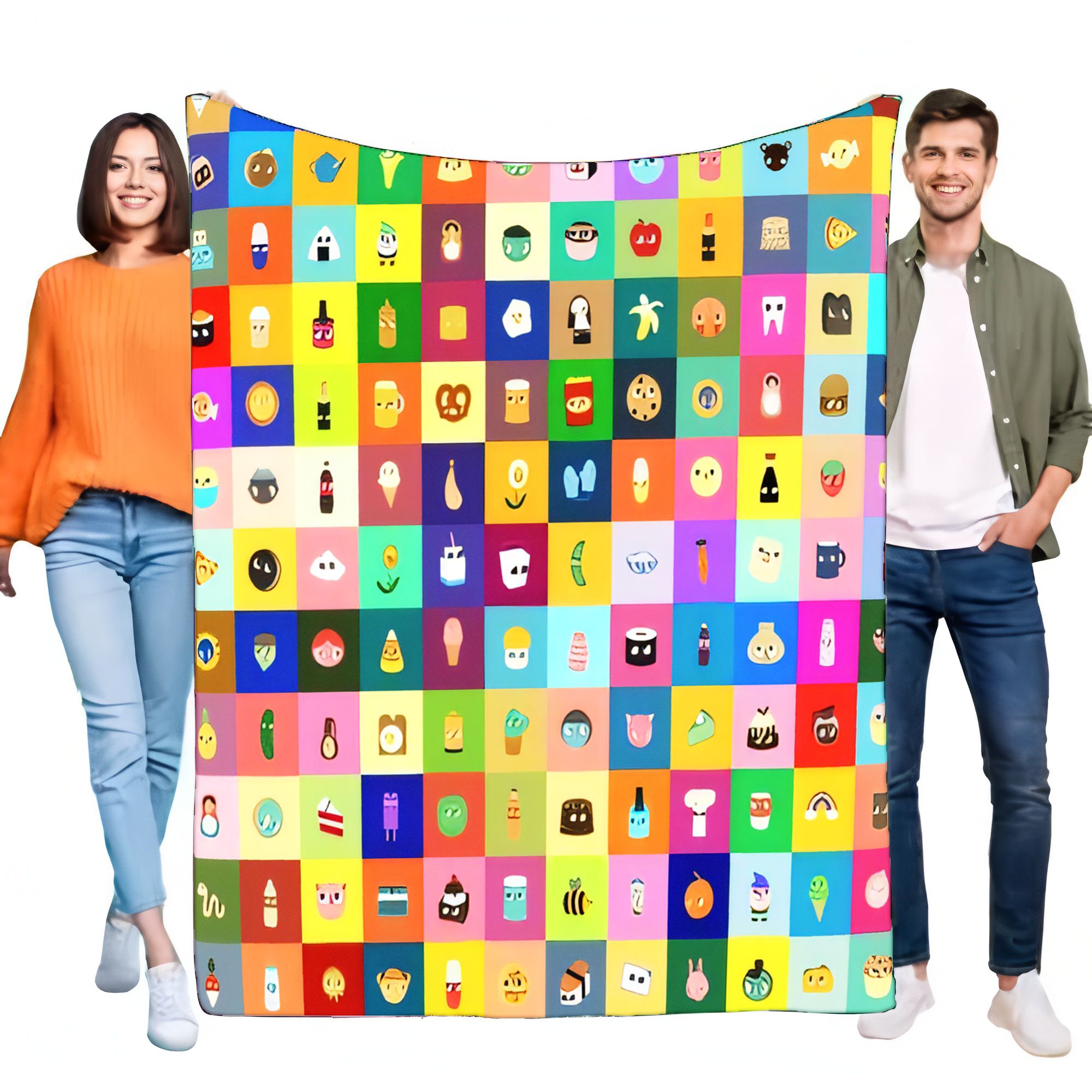 Home Decor Emoji - Яркое одеяло с сеткой и значком