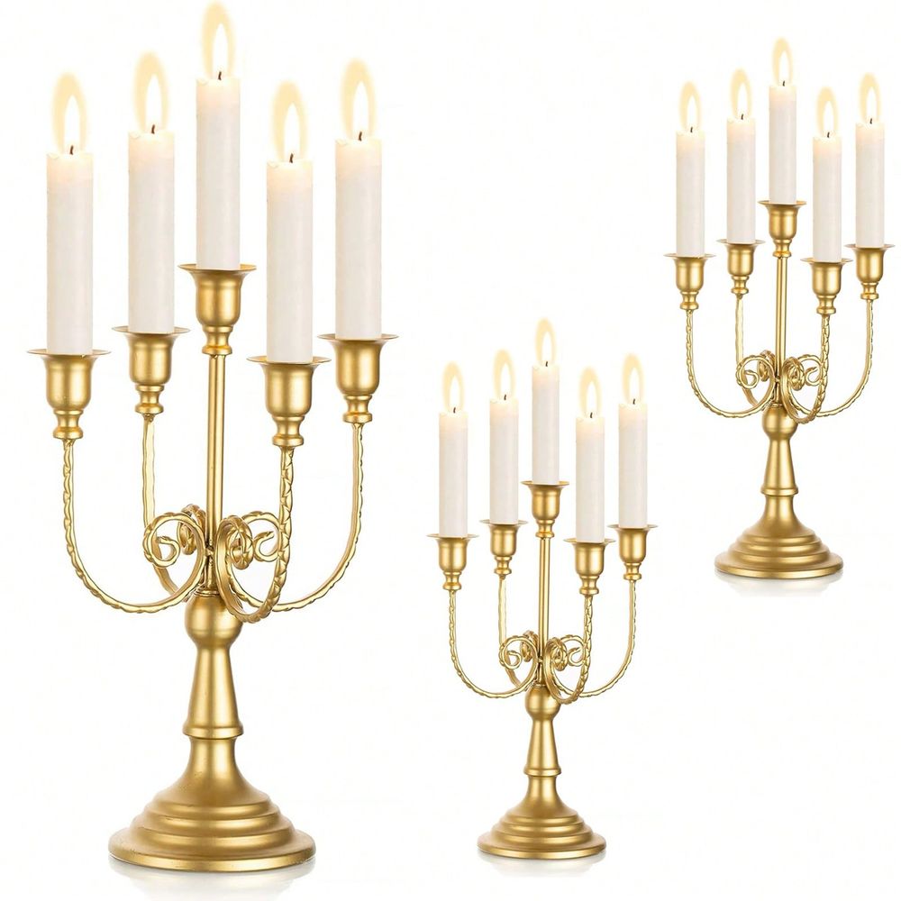 Home Decor Gold - Набор из 11,8-дюймовых золотых канделябров-центровых украшений,