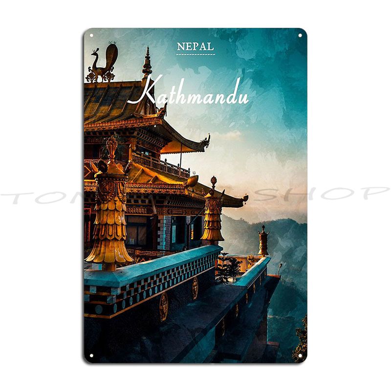 Home Decor Kathmandu - Металлическая табличка «Катманду, Непал» для путешествий,