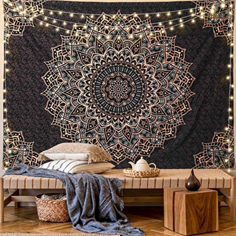Черный гобелен с мандалой, нас – обзор и цена Home Decor Hippie
