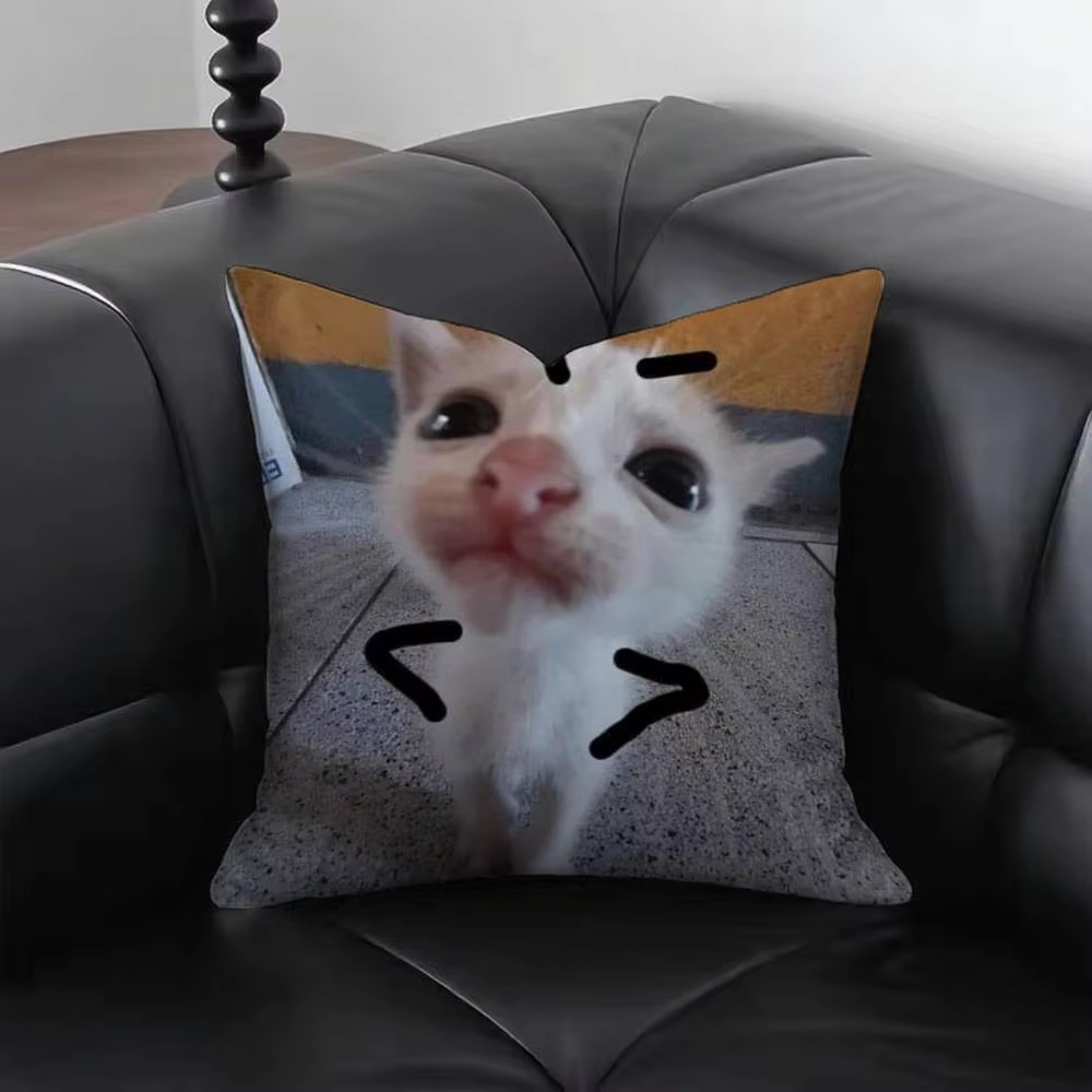 Наволочка с забавным котом M-M – обзор и цена Home Decor Emoji