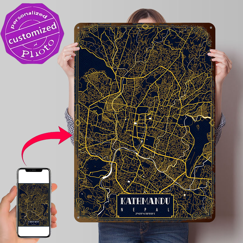 Карта города Катманду, золотая – обзор и цена Home Decor Kathmandu