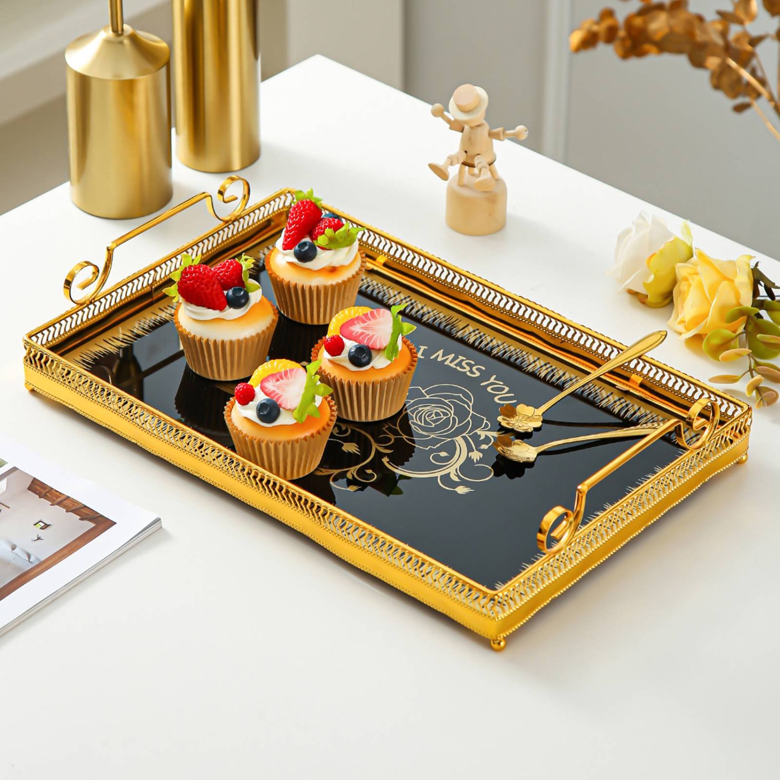 Декоративный зеркальный поднос – обзор и цена Vanity Home Decor