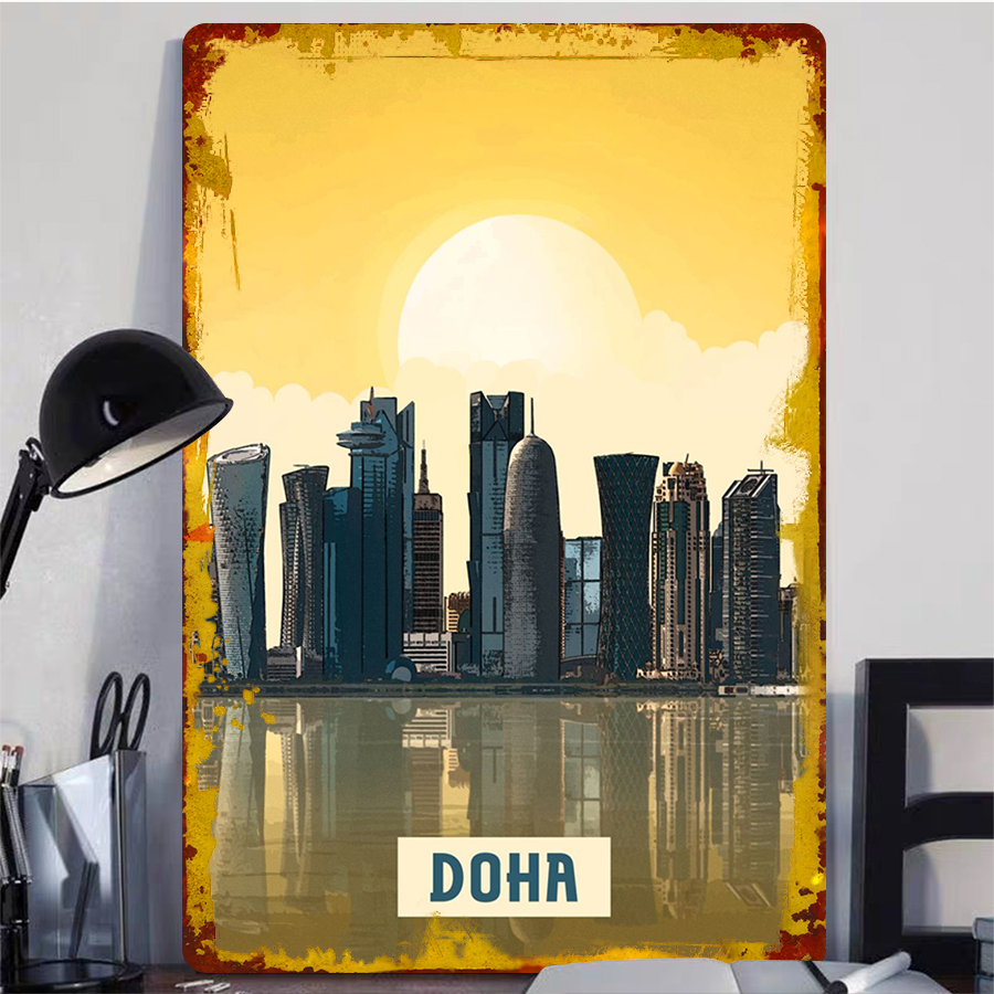 Doha Skyline металлическое нас – обзор и цена Home Decor Qatar