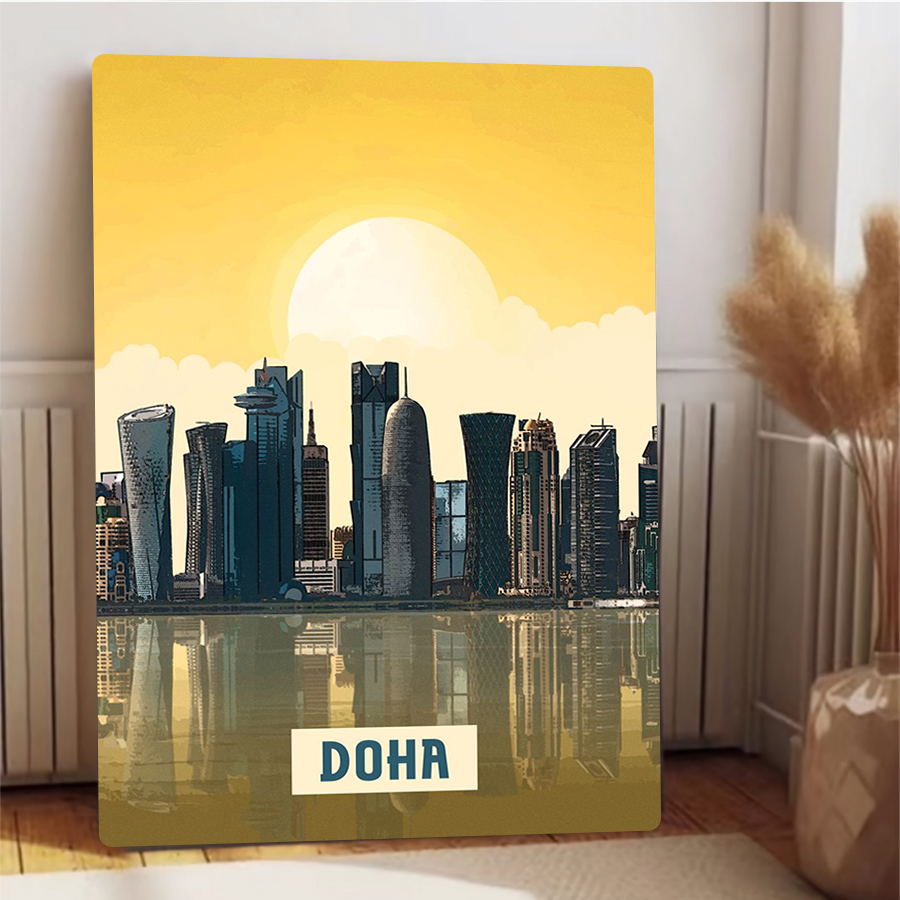 Doha Skyline металлическое нас – обзор и цена Home Decor Qatar